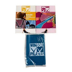Winsor Pilates Basic 3 DVD + Power Sculpting DVD + Sculpting Band-NEW OPEN BOX